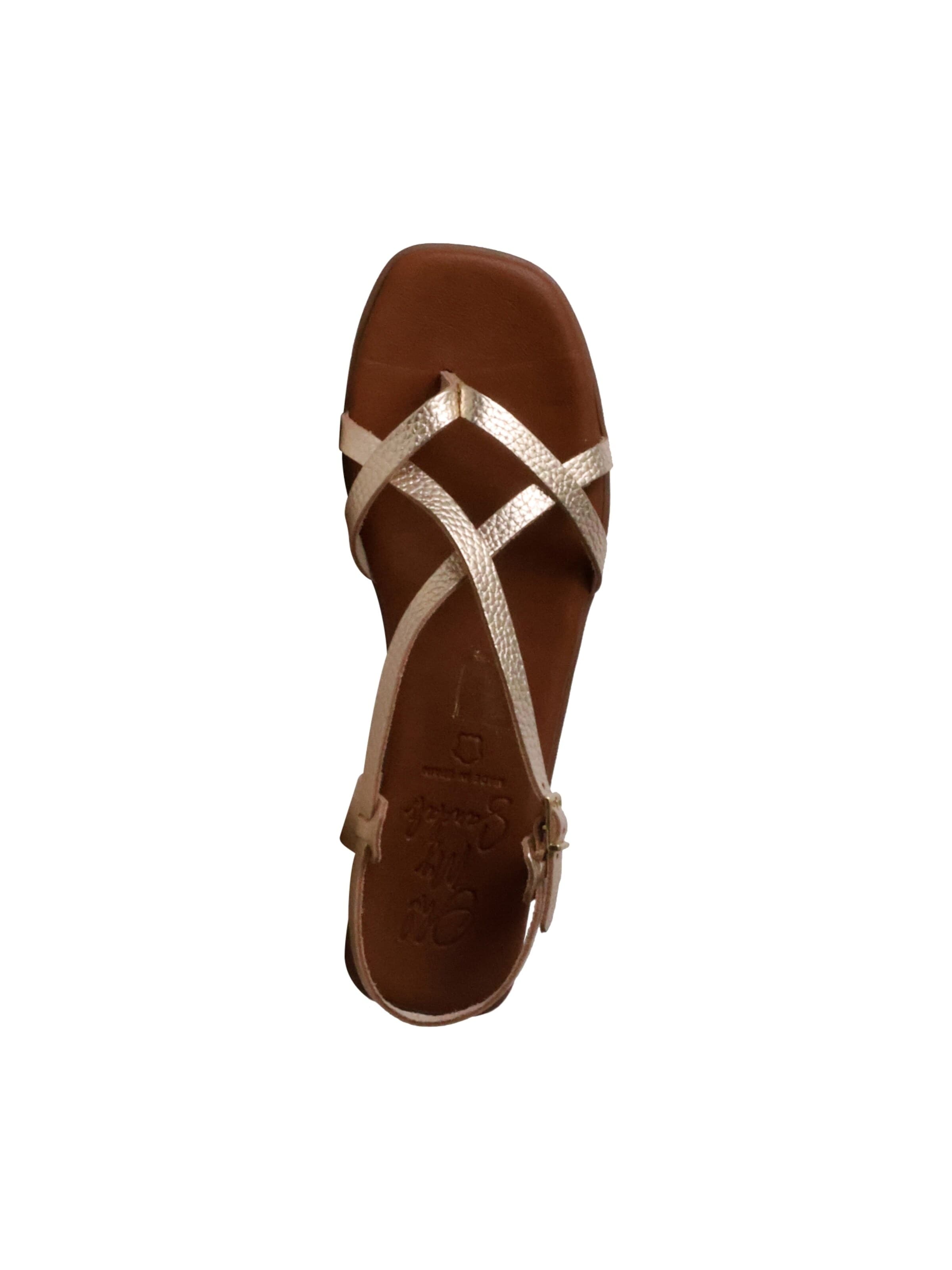 Oh my Sandals Sandały 'Flache Ledersandalen' w kolorze beżowy