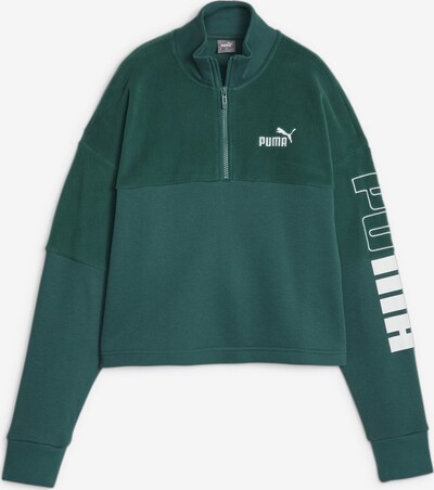 PUMA Sweatshirt 'POWER' in dunkelgrün / weiß, Produktansicht