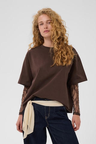 CULTURE - Camisa 'Colum' em castanho: frente
