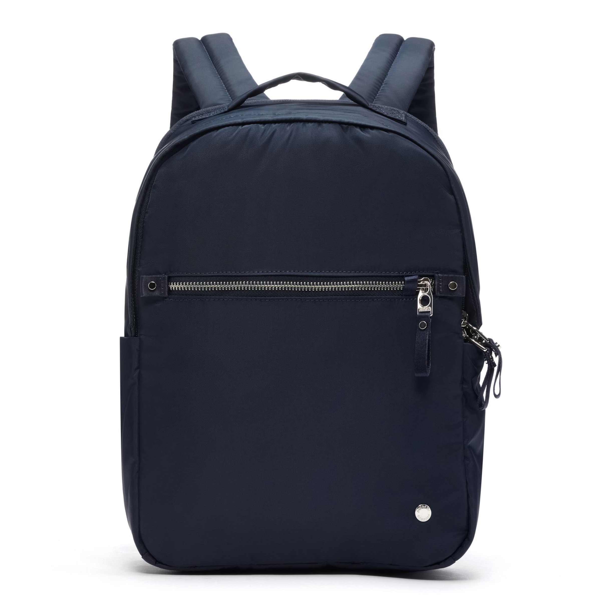 Zaino di Pacsafe in blu: frontale