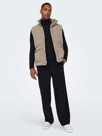 Only & Sons Vest 'CASH' in Beige