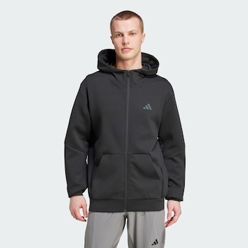 ADIDAS PERFORMANCE Urheilullinen collegetakki 'Designed for Training' värissä musta: etupuoli