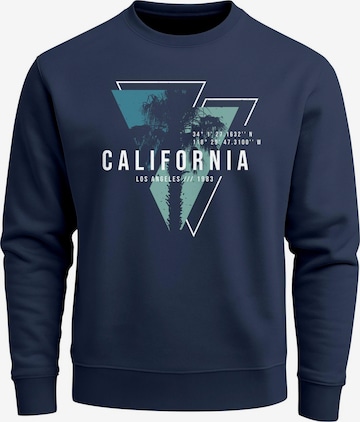 Neverless Sweatshirt 'California geometric' in Blau: Vorderseite