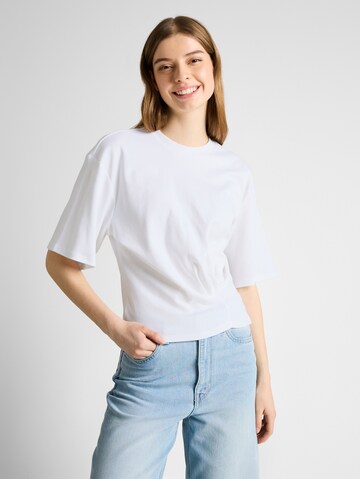 T-shirt TOM TAILOR DENIM en blanc : devant