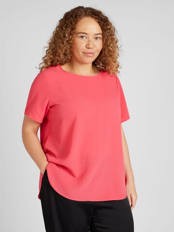 Camicia da donna 'VICA' di ONLY Carmakoma in rosso: frontale