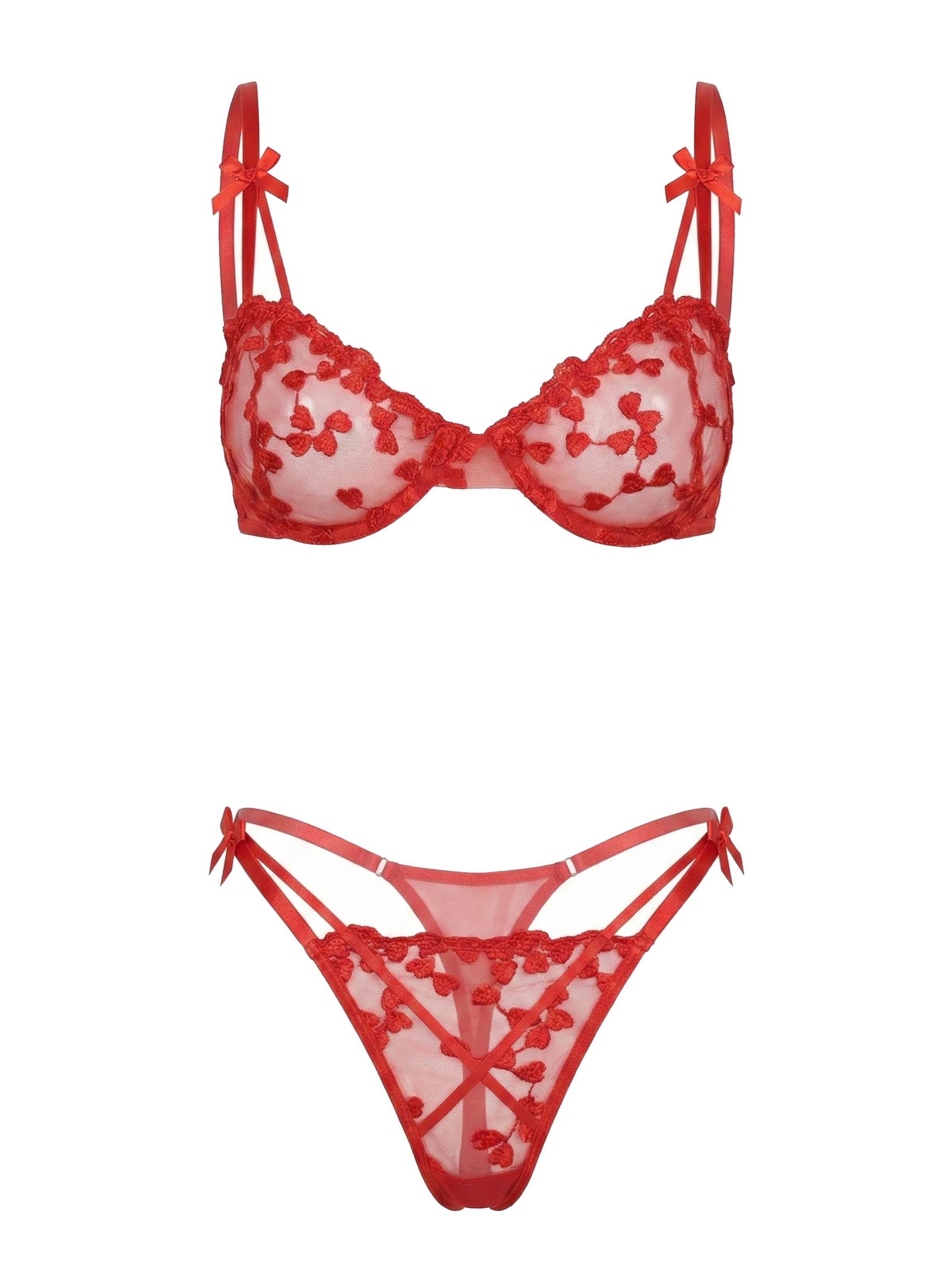 L.BEV Underwear sets 'Amore Rosso Set' in Red: front