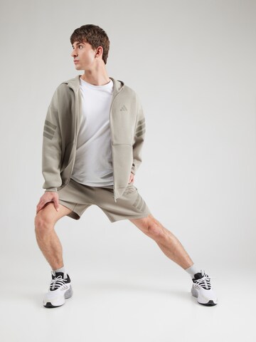 ADIDAS SPORTSWEAR Sports sweat jacket 'FI' in Beige