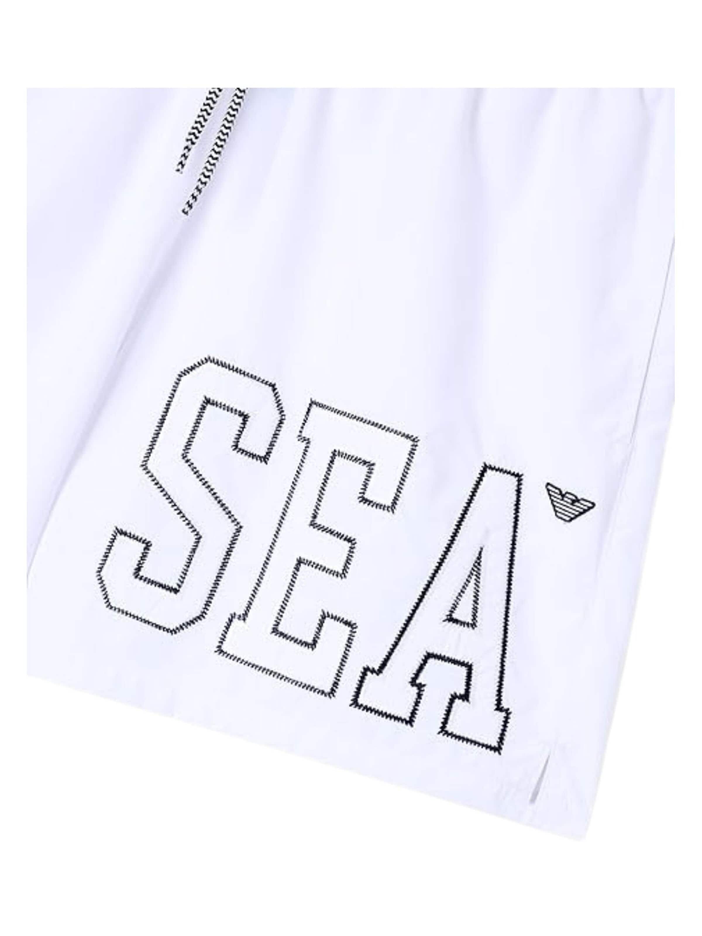 Shorts de bain 'Men's SEA Logo Swim Shorts' Emporio Armani en blanc