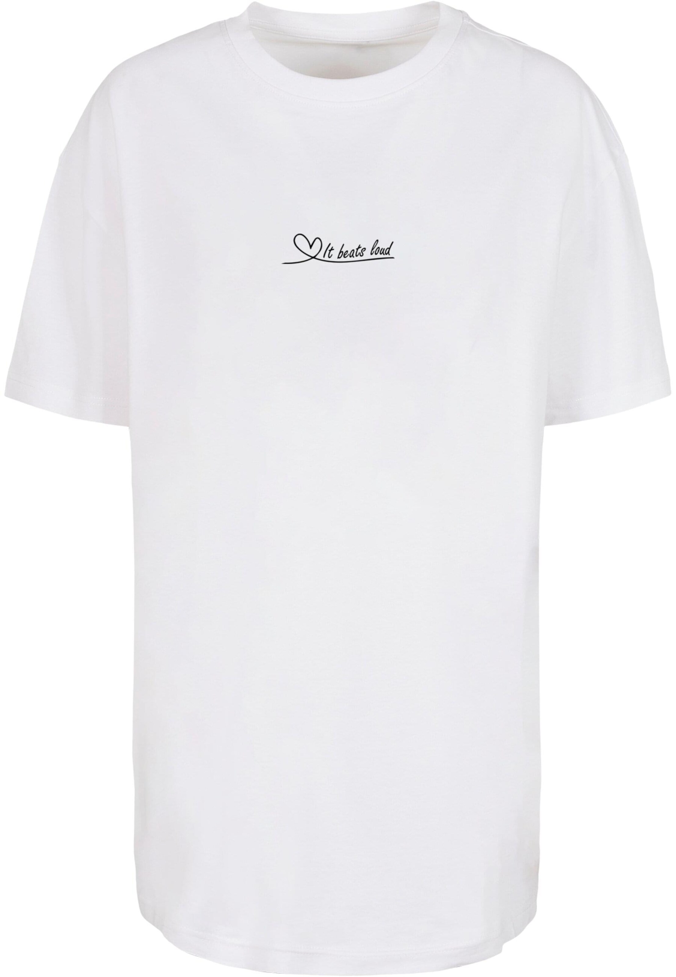 Merchcode Shirt 'It Beats Loud' in Wit: voorkant