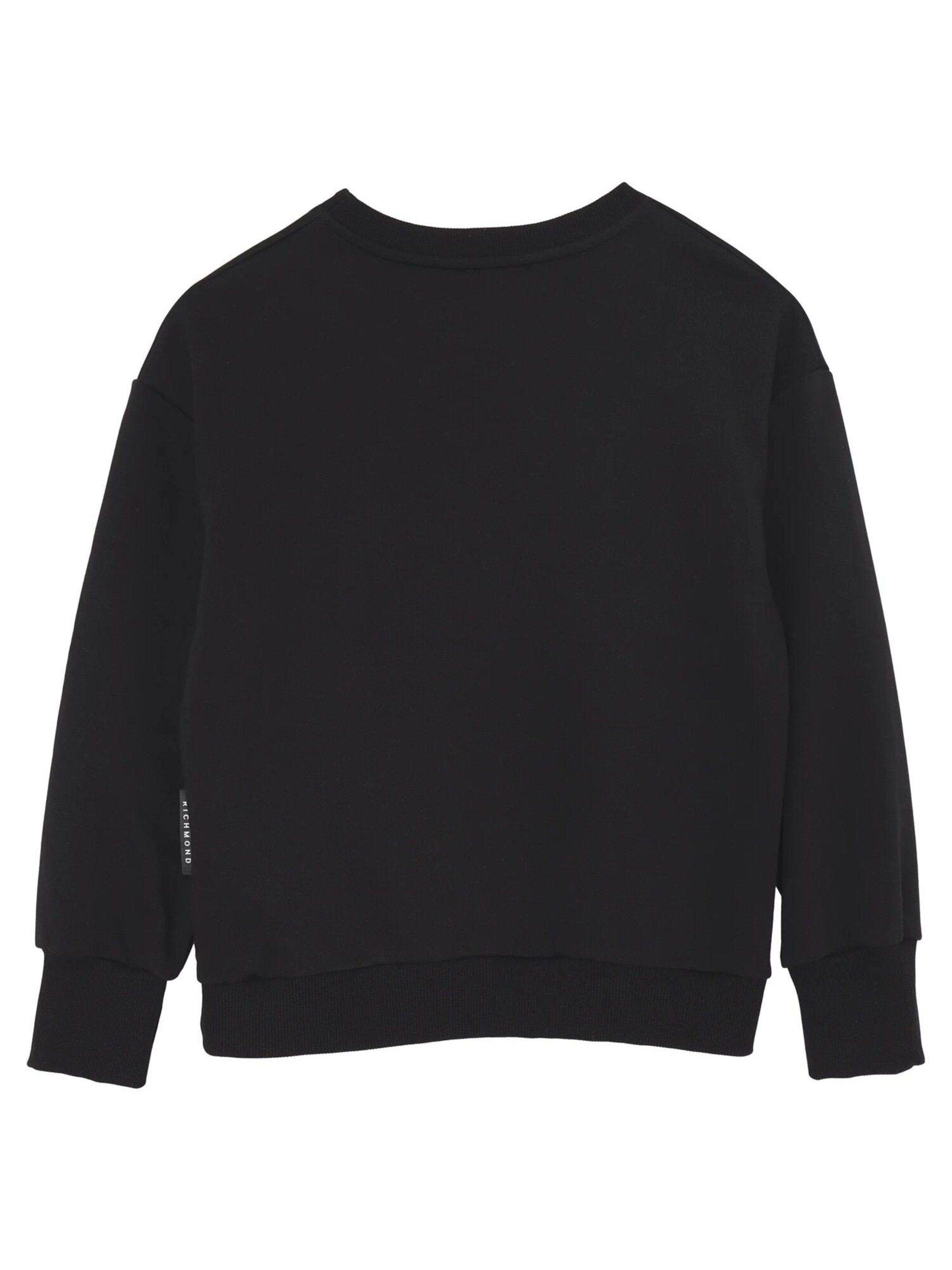 John Richmond Sweatshirt 'Bedazzled Monogram'‌‌‌‌‌‌‌‌‌‌ in Schwarz