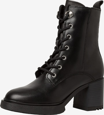 TAMARIS Lace-Up Ankle Boots in Black: front