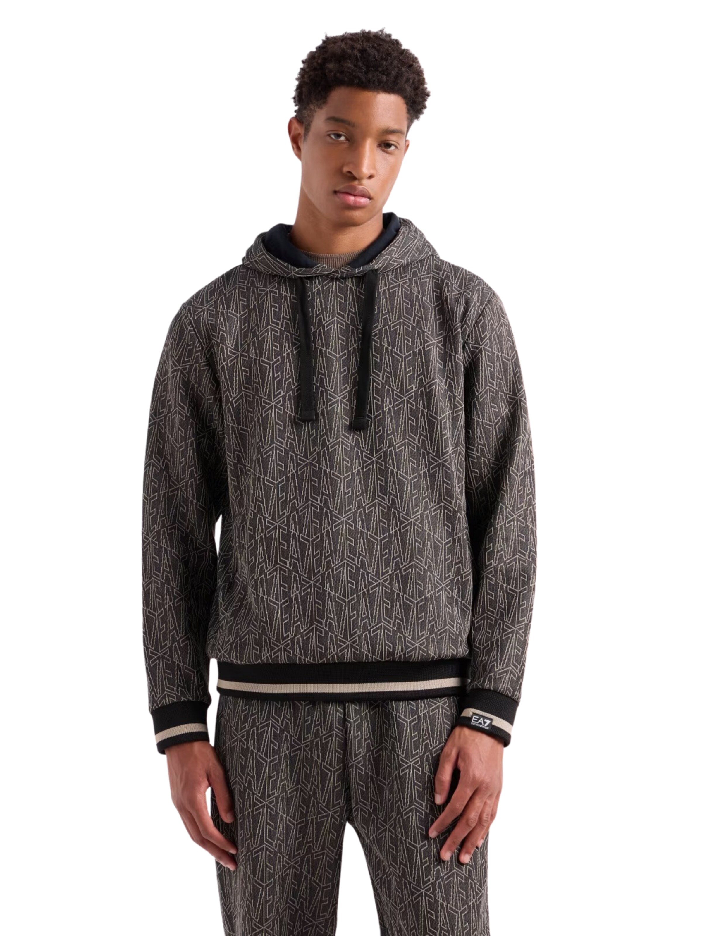 EA7 Emporio Armani Sweatshirt in Black: front