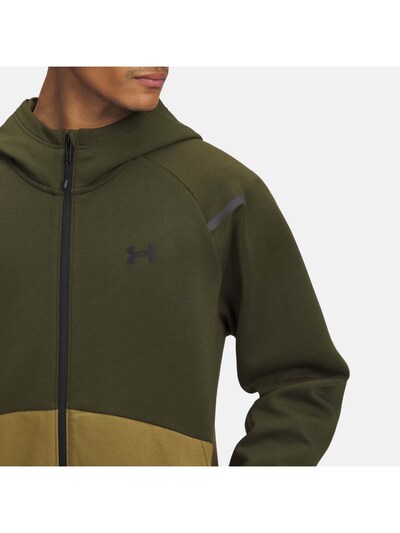 UNDER ARMOUR Sportsweatshirt 'Unstoppable Flc ' in beige / oliv, Produktansicht