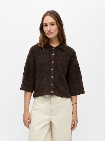 OBJECT Strickjacke 'OBJKAISA FLORA' in Braun: Vorderseite