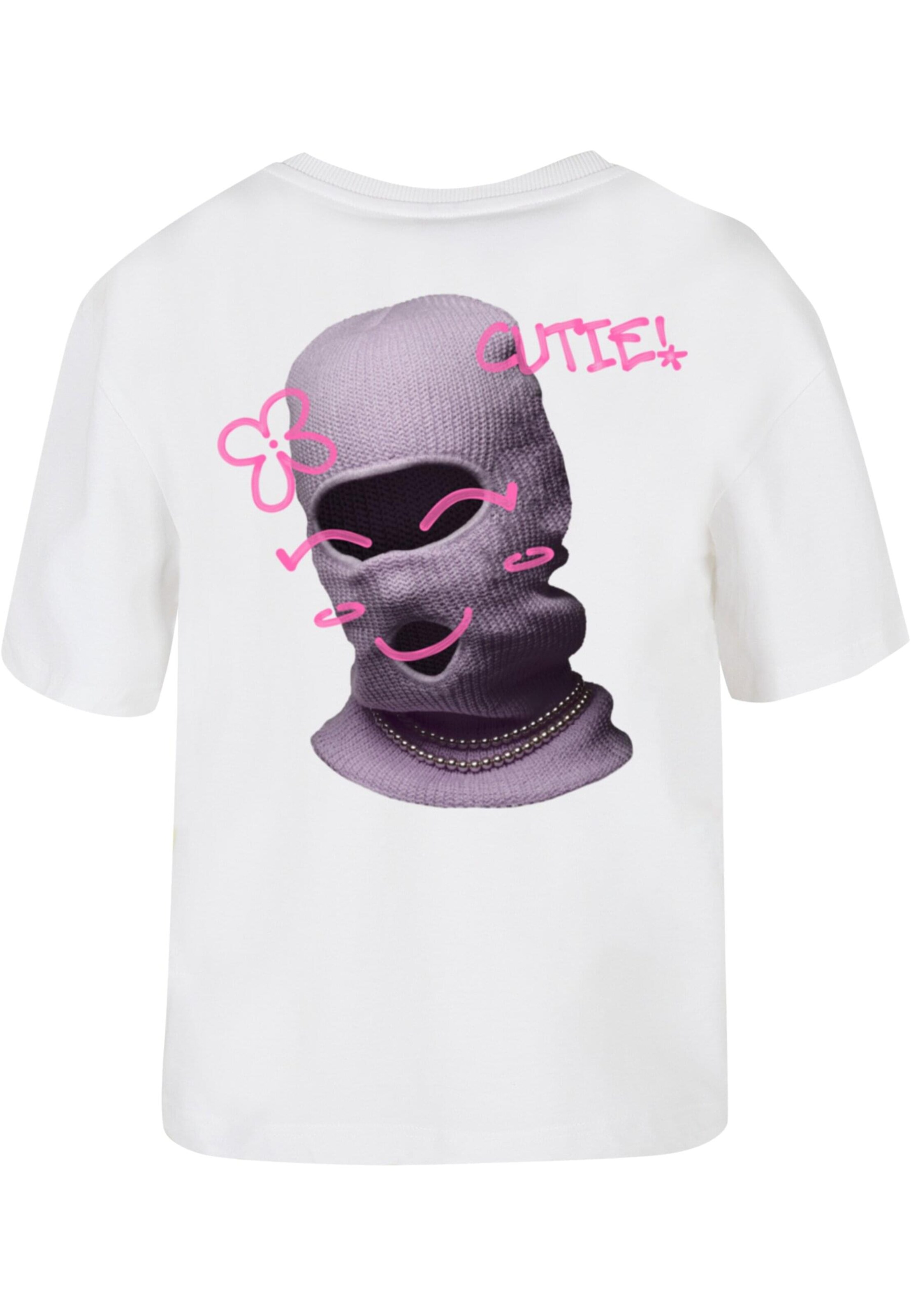 Tricou 'Cutie Balaclava' de la Mister Tee pe alb