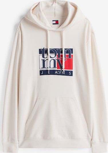 Megztinis be užsegimo iš Tommy Jeans, spalva – tamsiai mėlyna jūros spalva / raudona / balta / vilnos balta, Prekių apžvalga