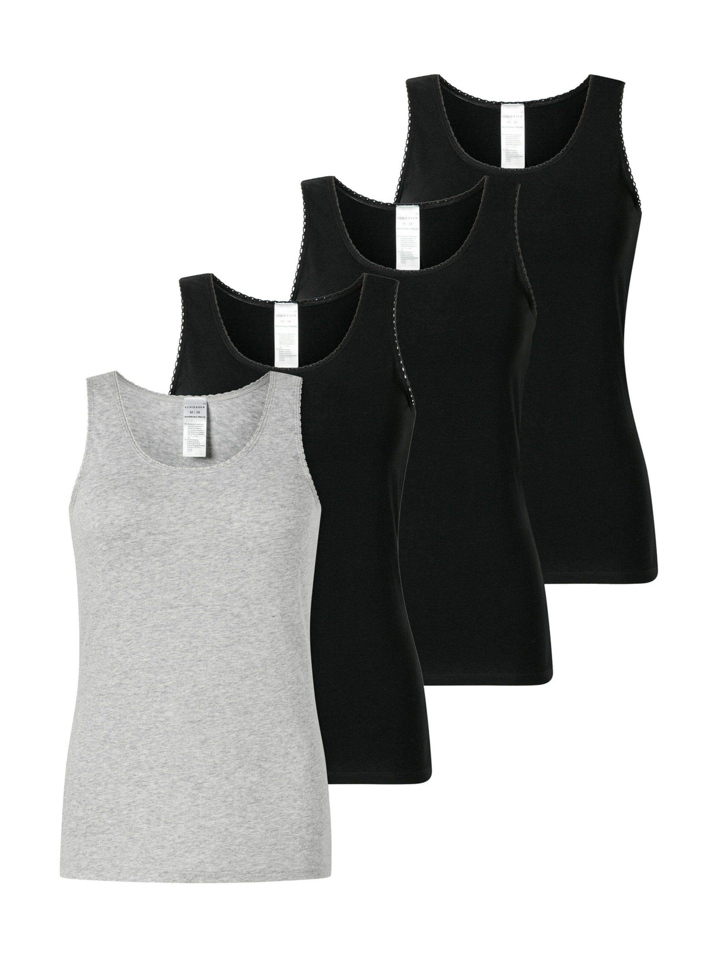 SCHIESSER Unterhemd ' Modern Multipacks ' in Grau: Vorderseite