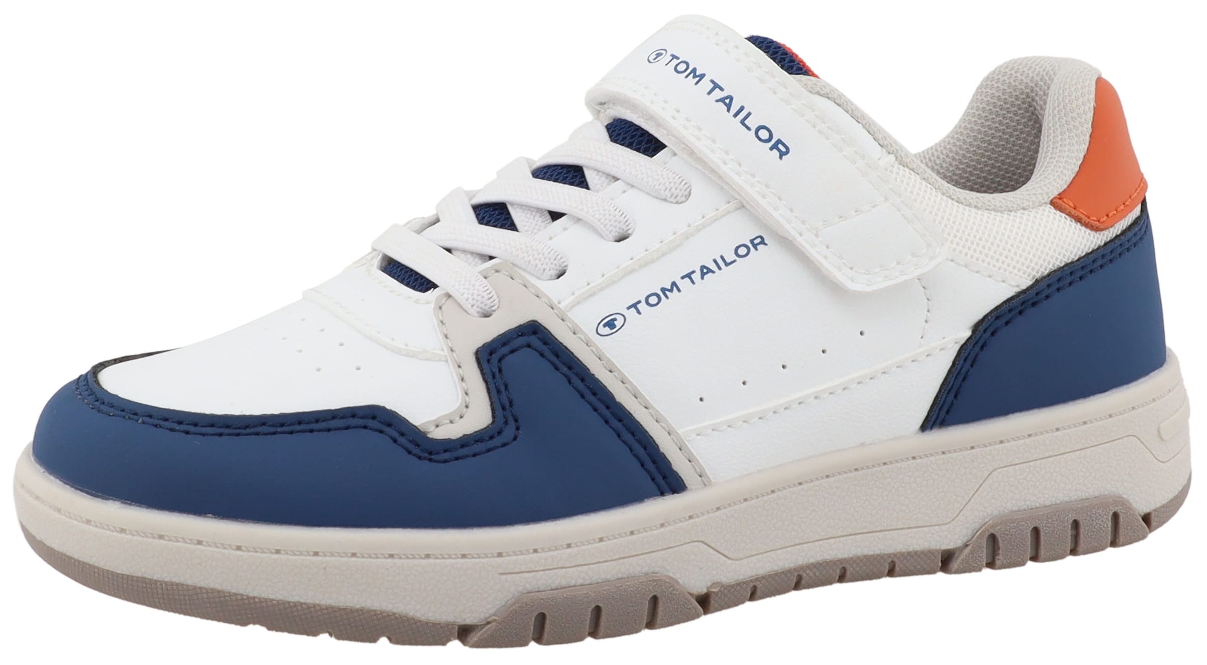TOM TAILOR Sneaker in navy / orange / weiß, Produktansicht