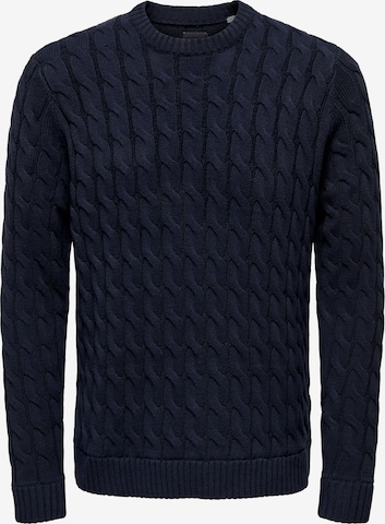 Only & Sons Sweater 'Kicker' in Blue: front