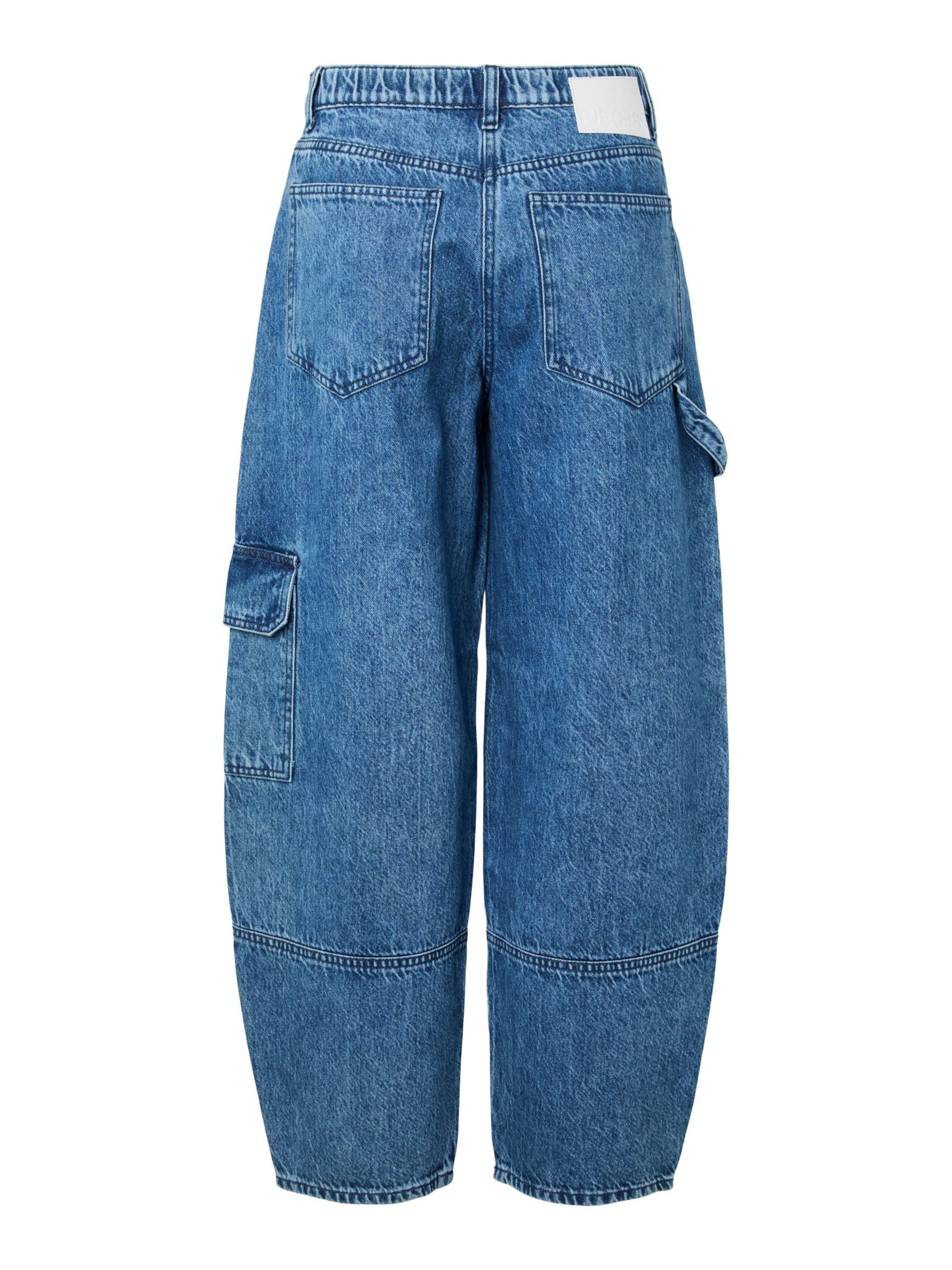 PIECES Baggy Cargo jeans 'SKY' in Blue