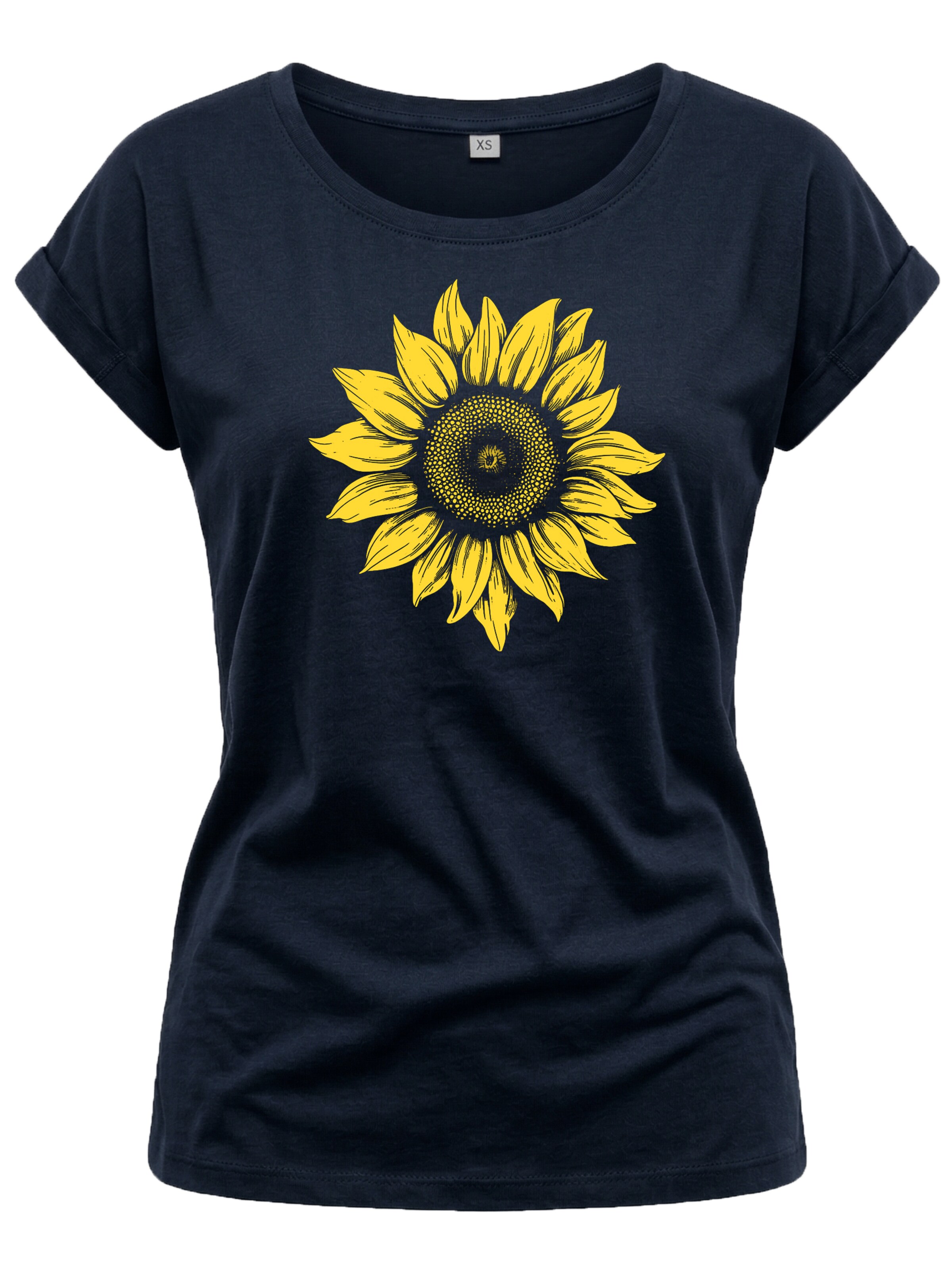 MAKAYA Shirt 'Sonnenblume' in Blue: front