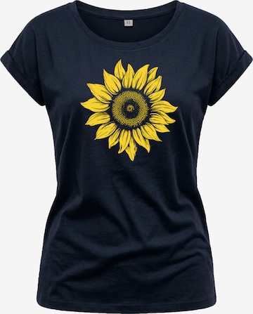 MAKAYA Shirt 'Sonnenblume' in Blue: front