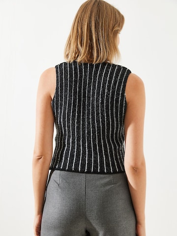 Cardigan Bianco Lucci en noir