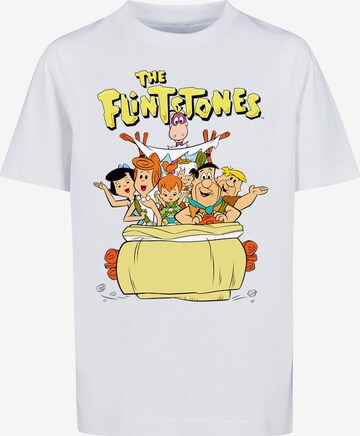 F4NT4STIC T-Shirt 'Die Familie Feuerstein The The Ride' in Weiß: predná strana
