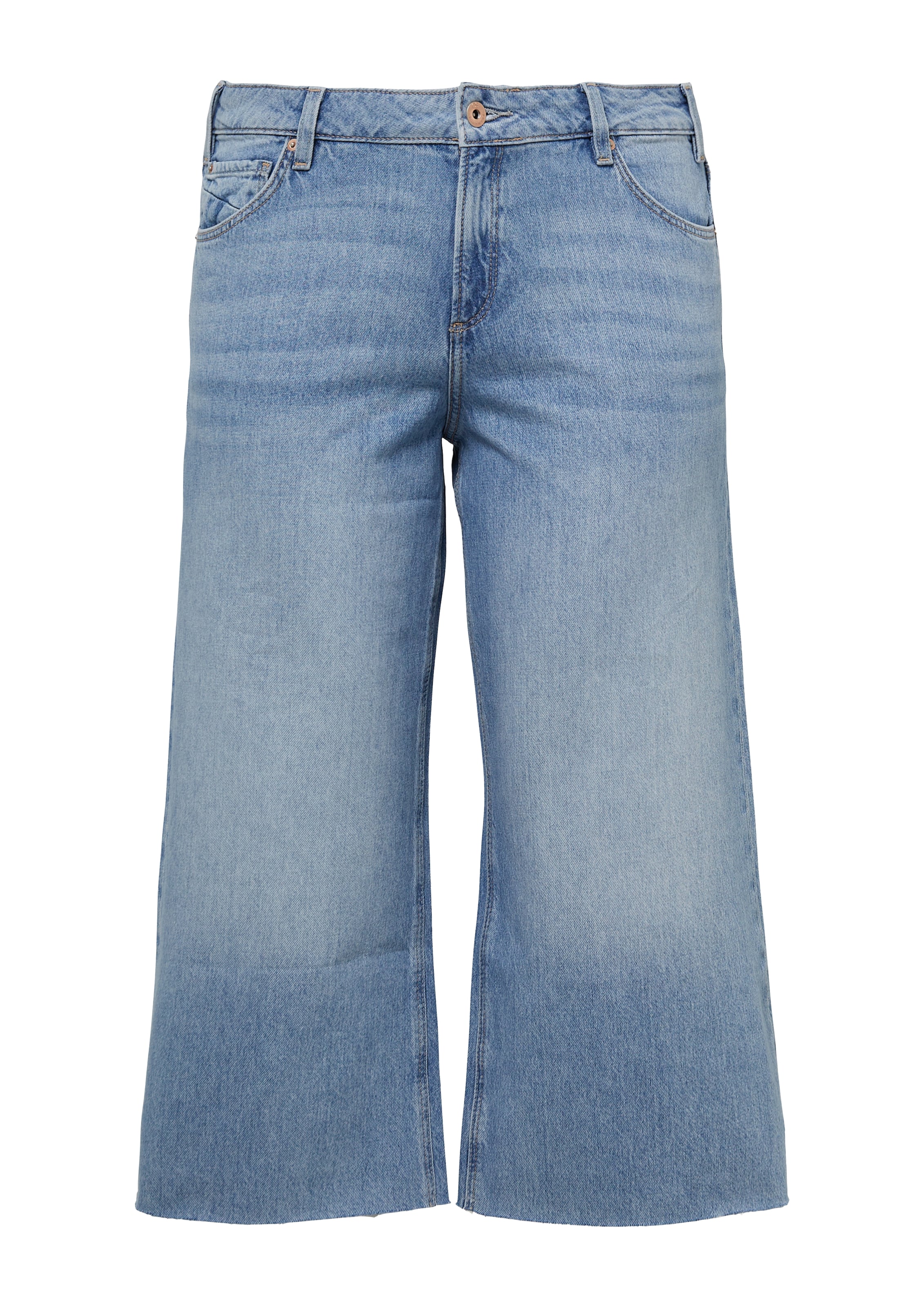 QS Wide leg Jeans in Blauw: voorkant