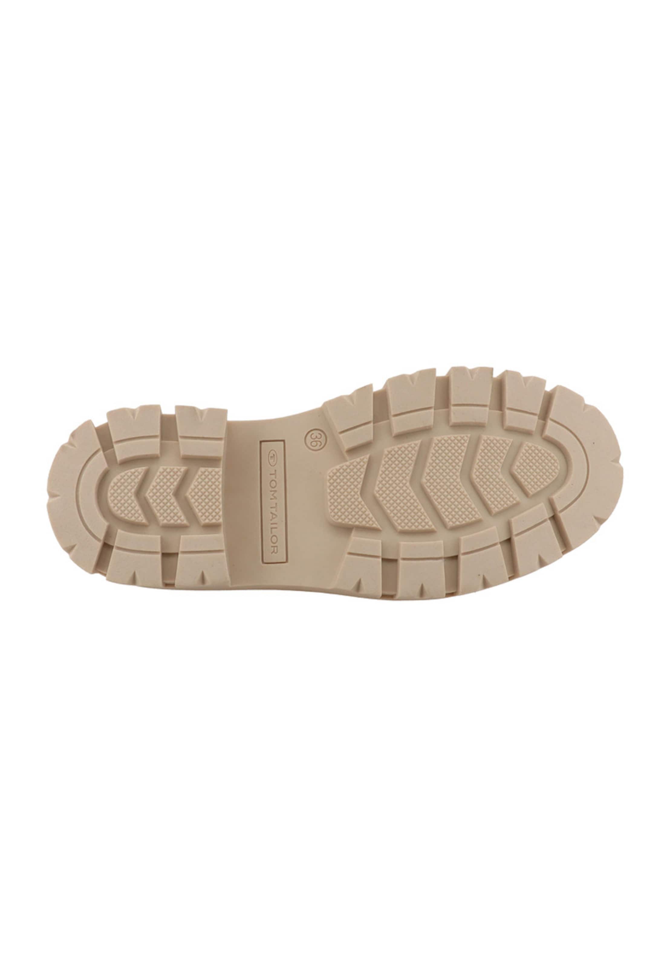 TOM TAILOR Schnürstiefelette in Beige