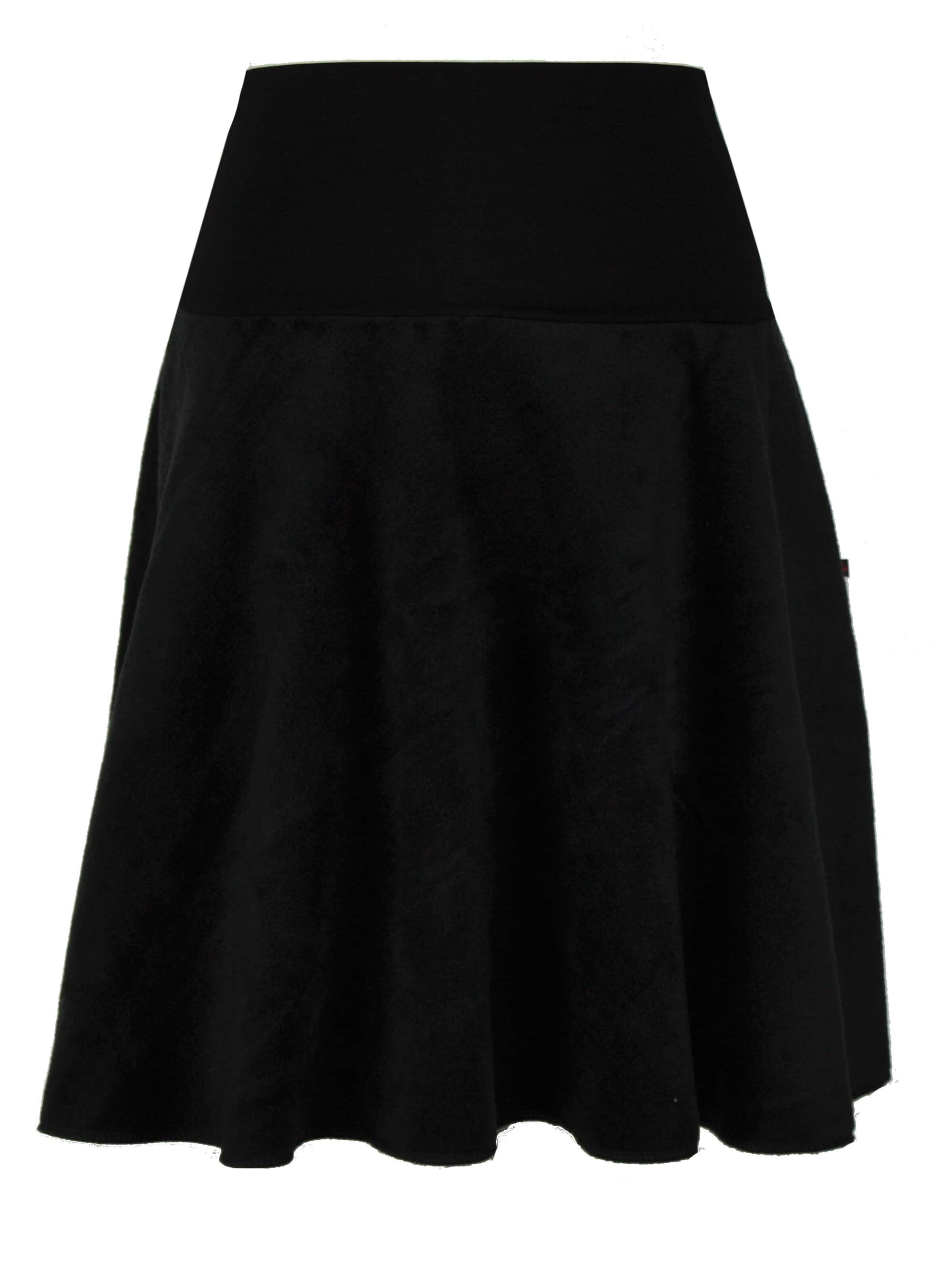 dunkle design Skirt 'A-Linie Fleece' in Black: front