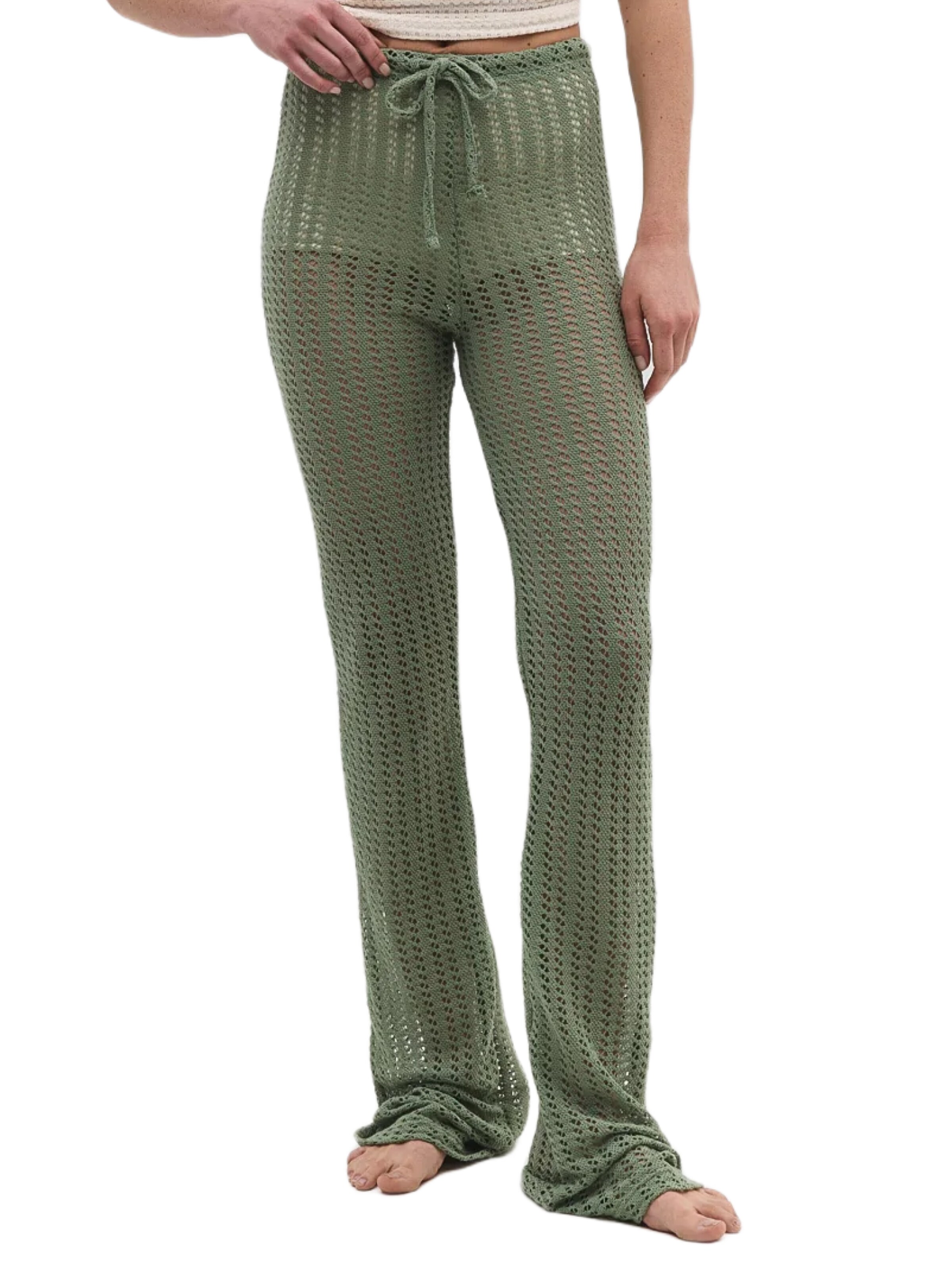 Bootcut Pantalon No Matter What en vert : devant