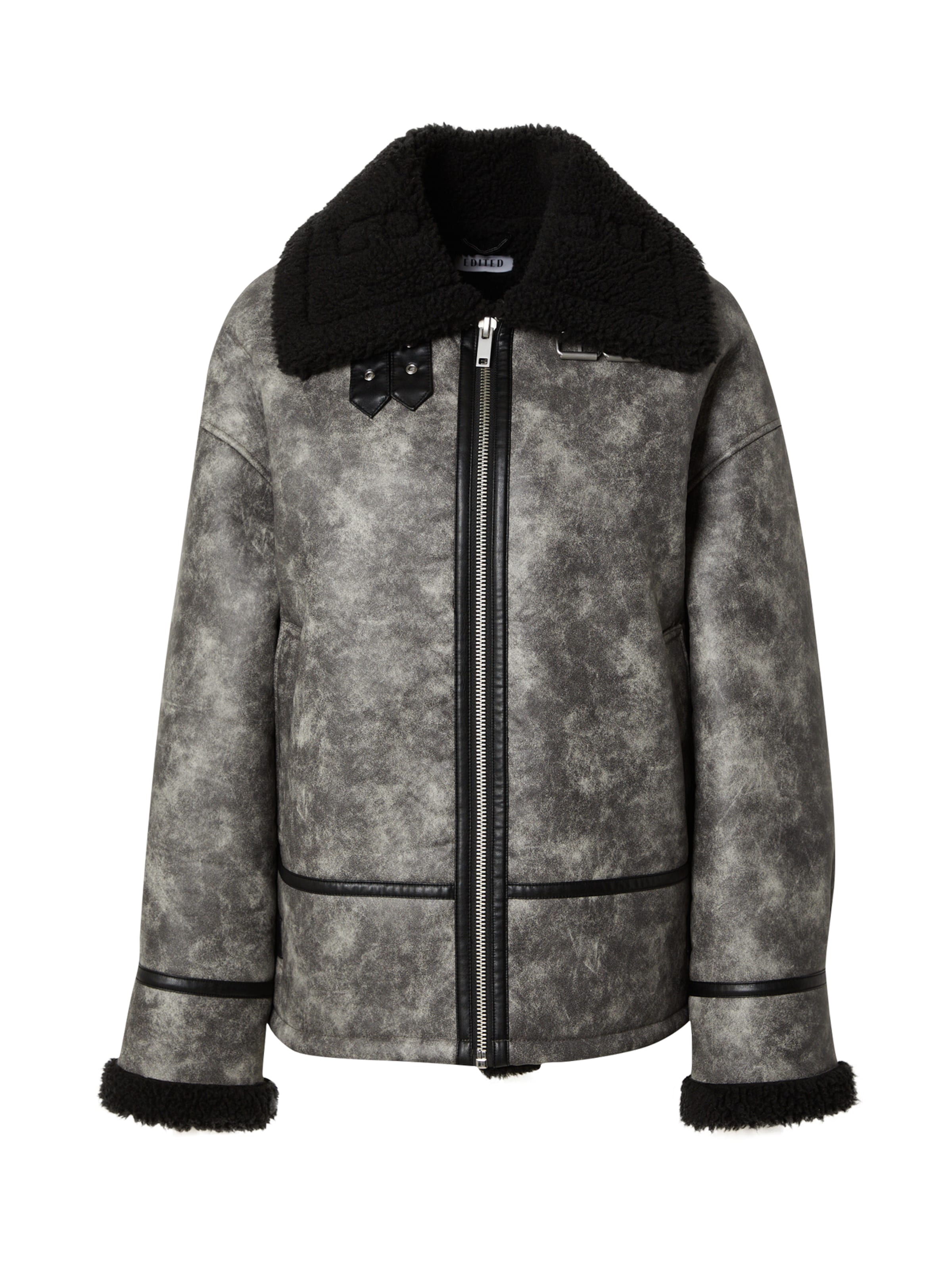 EDITED Zimná bunda 'Ivana' - Sivá: predná strana