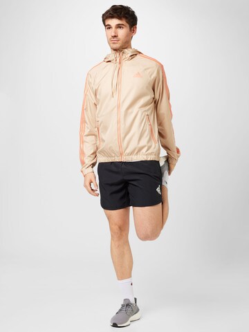 ADIDAS SPORTSWEAR Athletic Jacket 'Bsc 3-Stripes Wind' in Beige