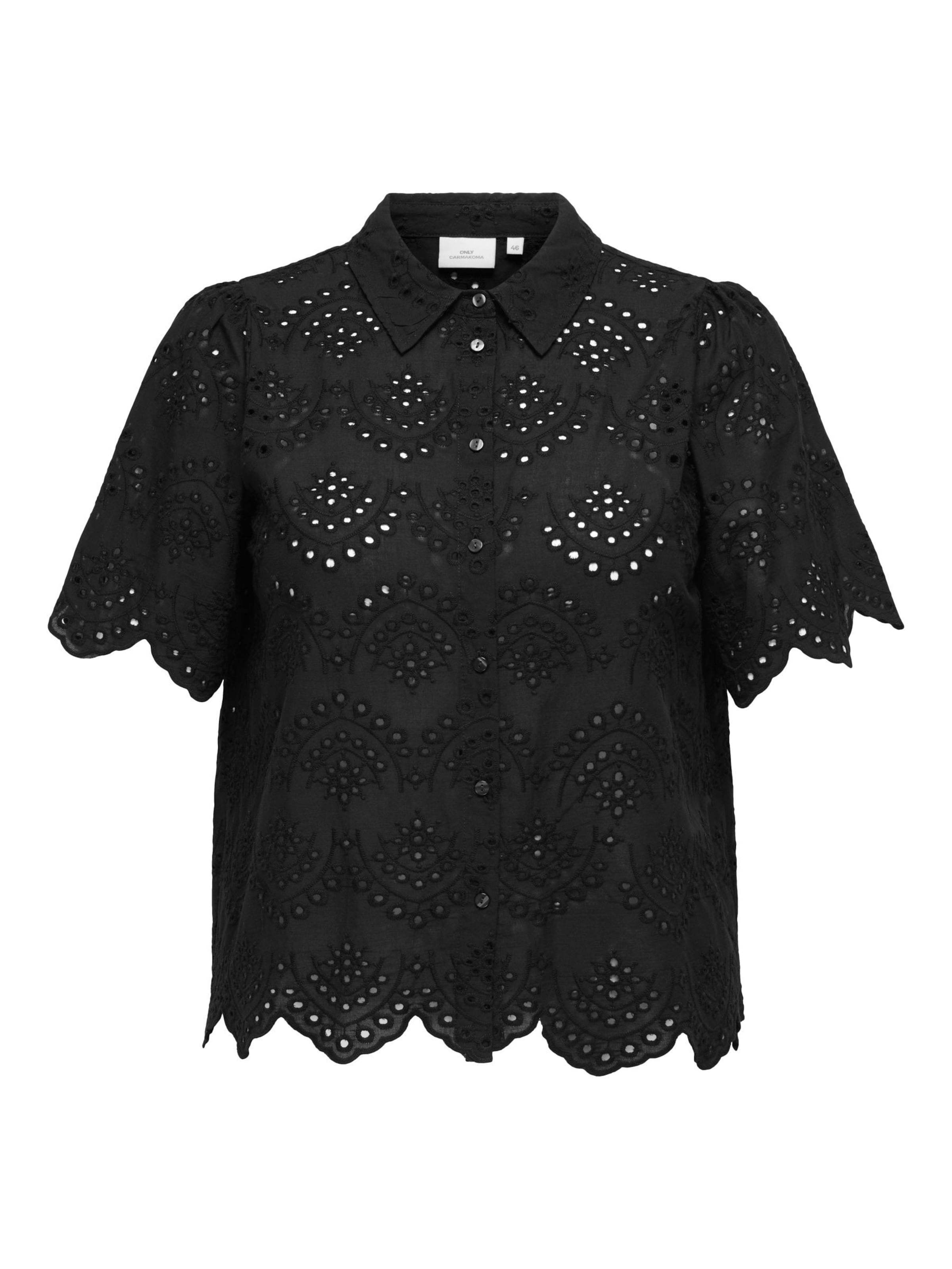 Camicia da donna 'CARValais' di ONLY Carmakoma in nero: frontale