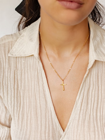 Hey Happiness Kette 'Kreuz' in Gold: Vorderseite