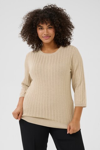 Pull-over 'Lizzy' KAFFE CURVE en beige : devant
