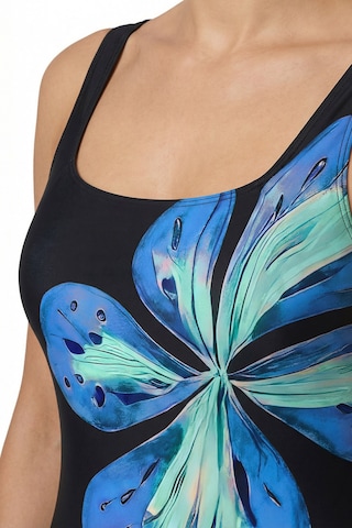 Ulla Popken Bustier Badeanzug in Schwarz