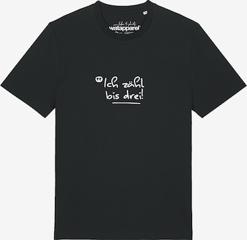 T-Shirt 'Ich Zähl Bis Drei' Watapparel en noir : devant