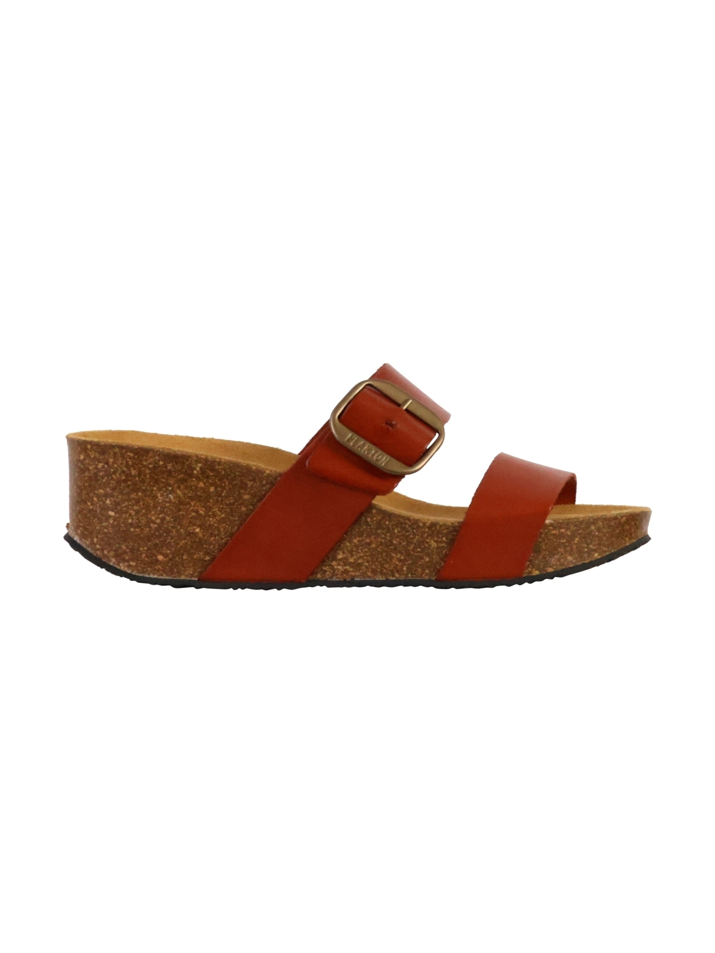 Mule 'So Rock Keilabsatz-Pantoletten aus Leder' Plakton en marron