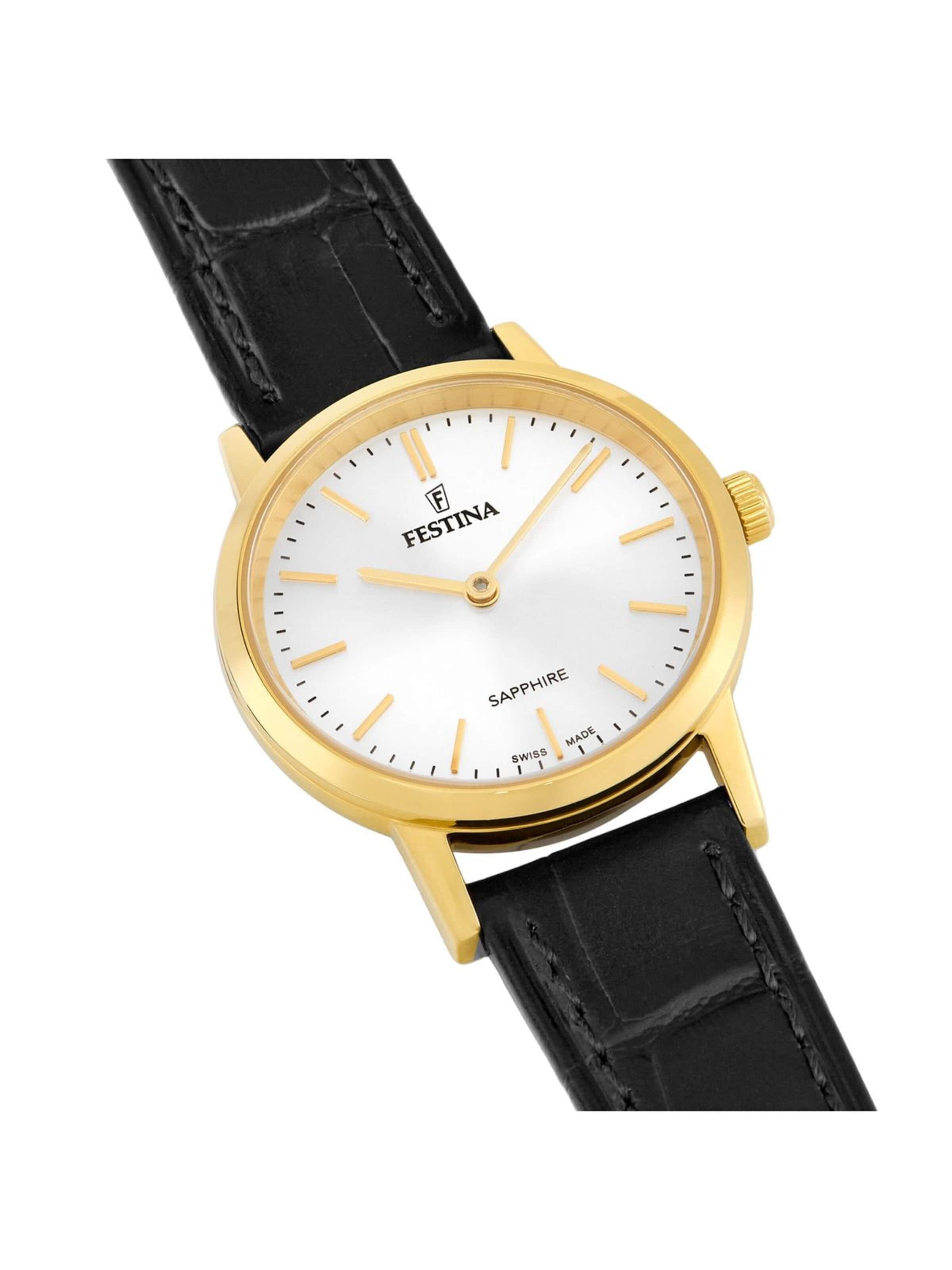 Montre à affichage analogique 'Festina - Watch Swiss Made - Quartz watch movement - Watch case width: 29.3 mm' FESTINA en blanc