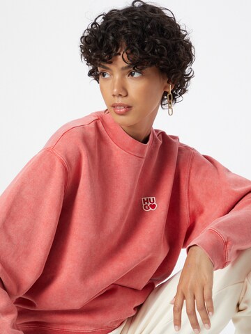 HUGO Sweatshirt 'Demorola' in Rot