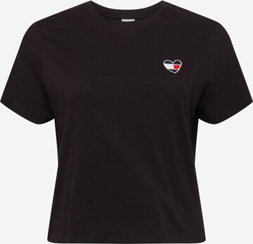 Tommy Jeans Curve T-Shirt in Schwarz: predná strana