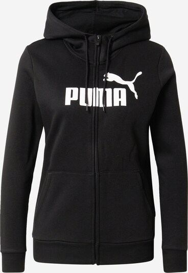 PUMA Sportsweatjacke 'Ess' in schwarz / weiß, Produktansicht