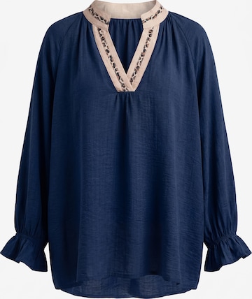 Usha Bluse in Blau: Vorderseite
