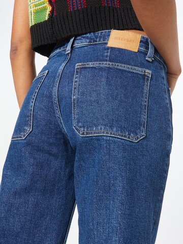 WEEKDAY Wide Leg Jeans 'Kimberly' in Blau
