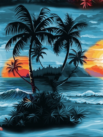 Hawaiihemdshop.de Regularny krój Koszula 'Hawaiihemd Day on Hawaii' w kolorze niebieski