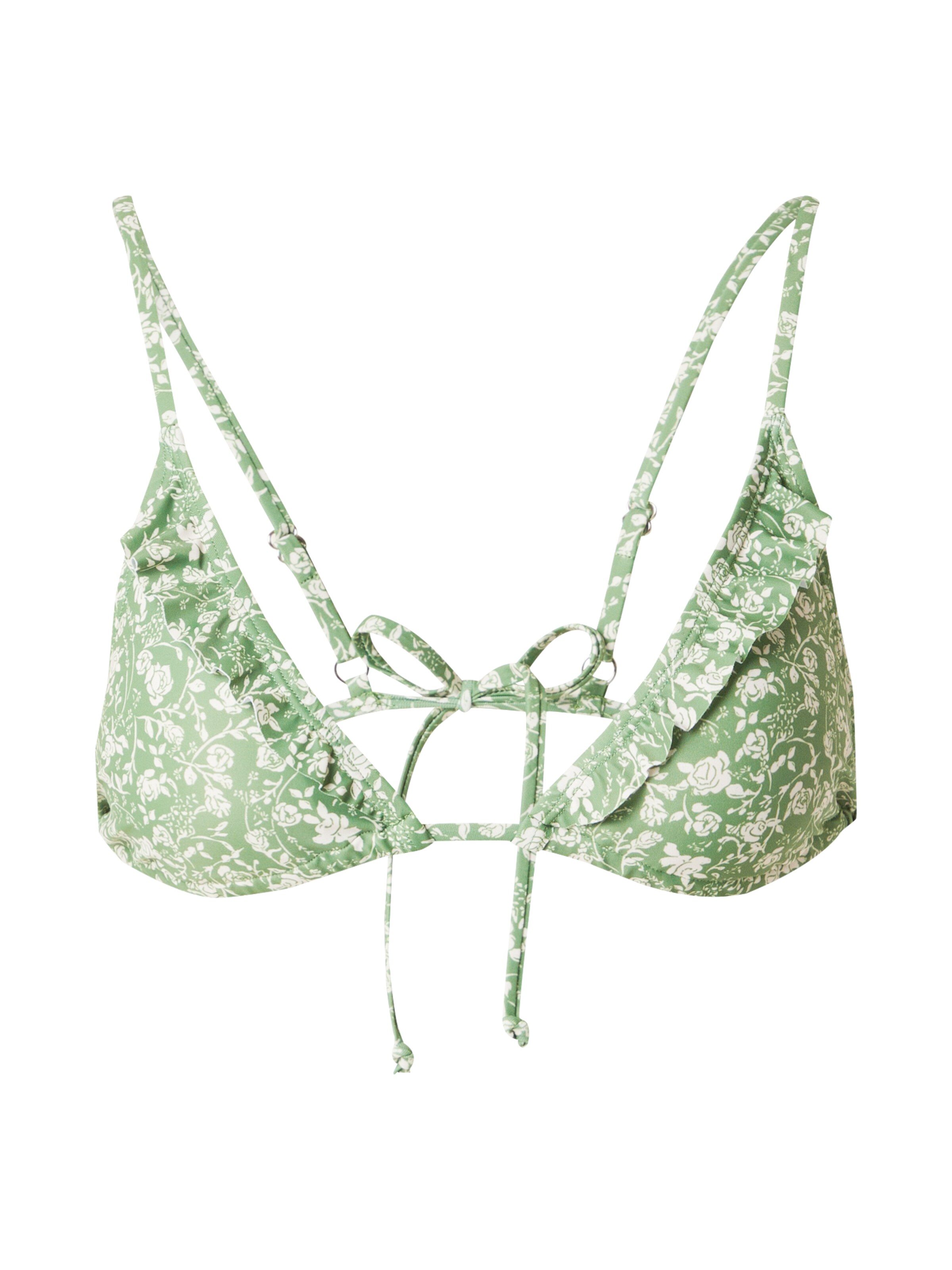 BeckSöndergaard - Triangular Top de biquíni 'Bella' em verde: frente