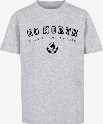 F4NT4STIC Shirt 'Go North Knut & Jan Hamburg' in Grau: predná strana