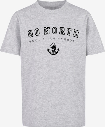 T-Shirt 'Go North Knut & Jan Hamburg' F4NT4STIC en gris : devant